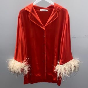 Sleeper Top with sleeve fringe